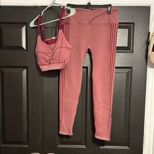 Fabletics Pink Leggings and Sports Bra Set